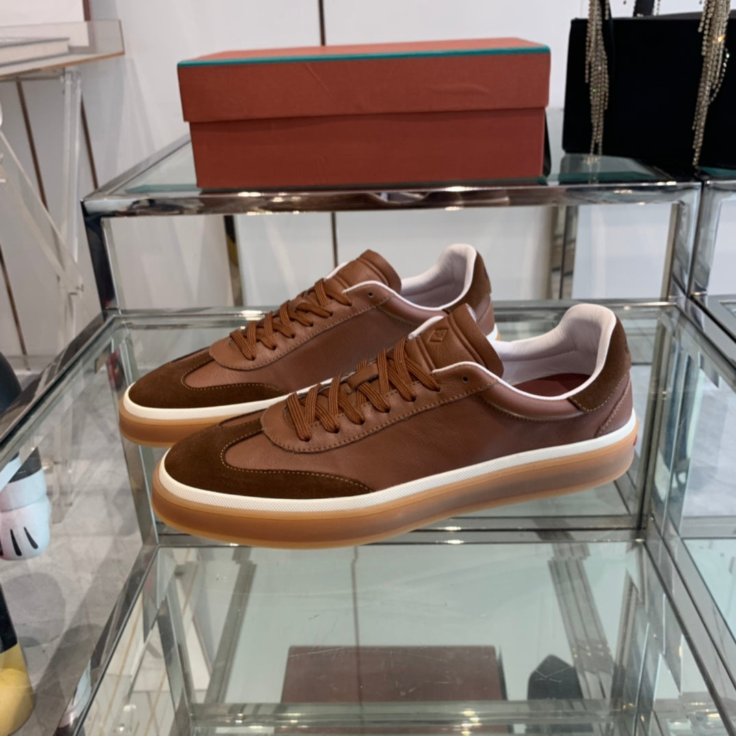 LP TENNIS WALK SNEAKERS BROWN AND CHOCOLATE CALFSKIN、mysite、Cacoeks