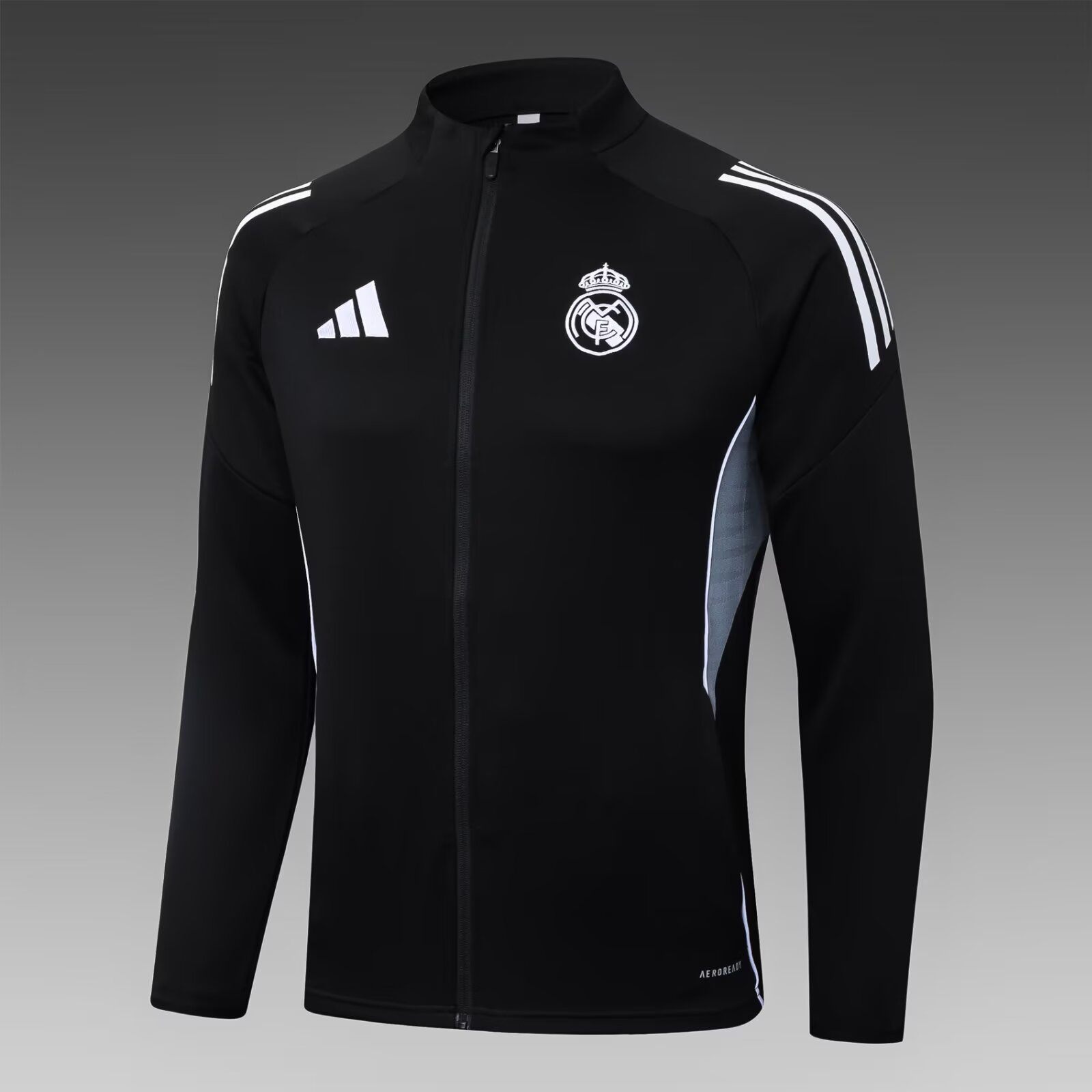 2025/2026 Real Madrid Long Zipped Jacket Black Football Shirt Set:football jersey mysite: unitedjerseyfootball 邓江浪:football