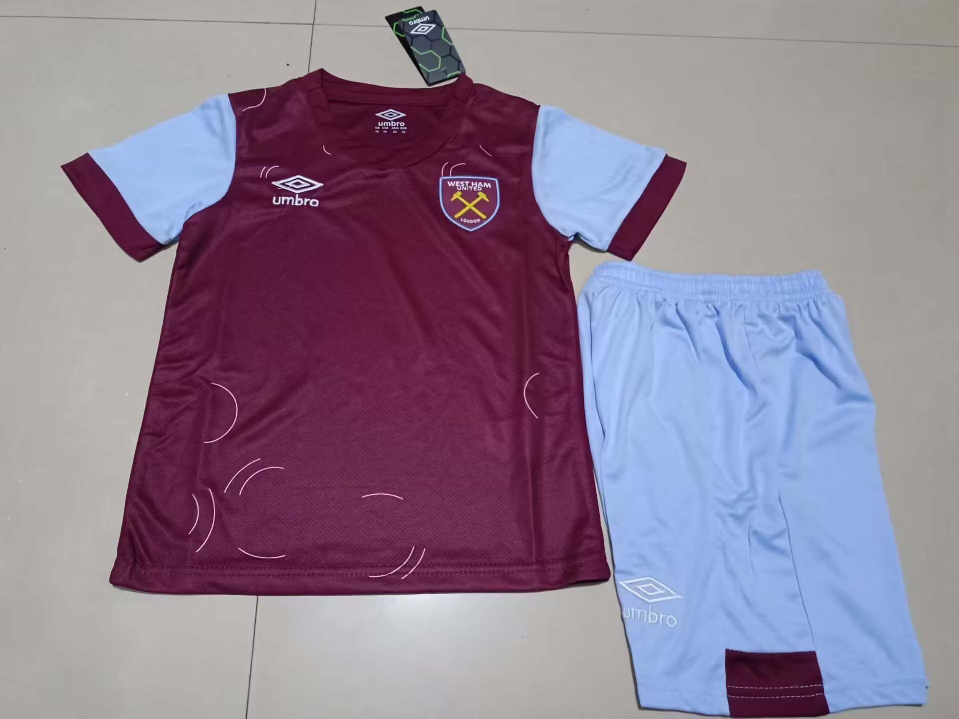 2023/2024 West Ham United Football Shirt Home 1:1 Thai Quality Kids Size:football jersey mysite: unitedjerseyfootball 邓江浪:football