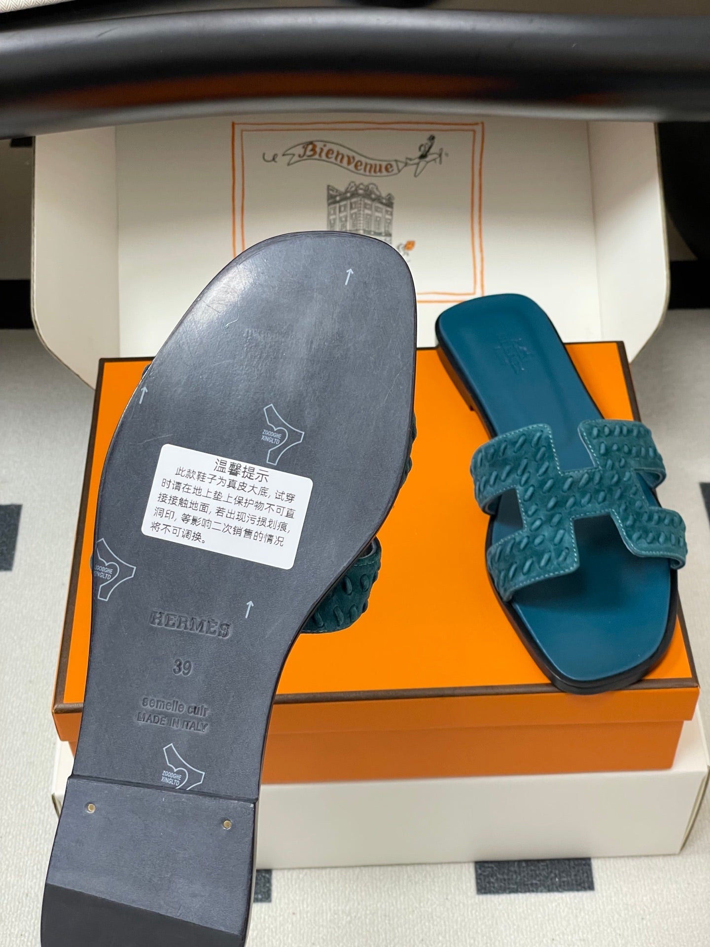 HM 25S ORAN SANDAL IN DARK BLUE SUEDE AND LAMBSKIN、mysite、Cacoeks