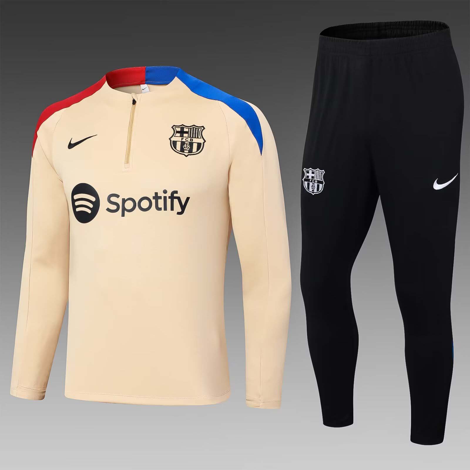 2024/2025 Barcelona Half-Pull Training Suit Yellow Jersey Set:football jersey mysite: unitedjerseyfootball 邓江浪:football
