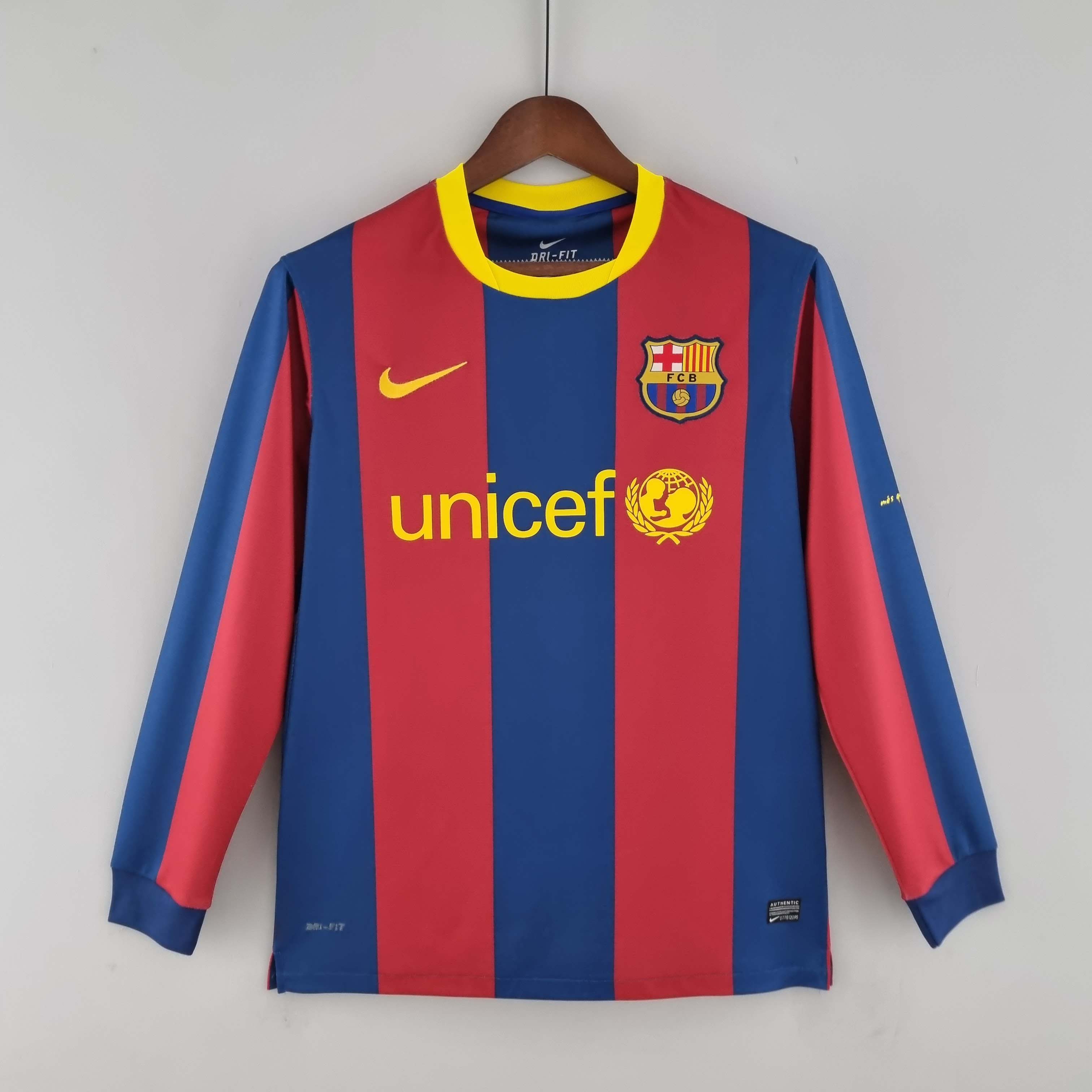 2010/2011 Retro Long Sleeve Barcelona Home Football Shirt 1:1 Thai Quality:football jersey mysite: unitedjerseyfootball 邓江浪:football