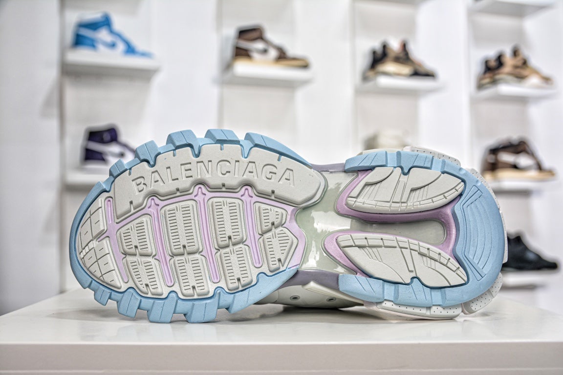 Balenciaga Track Mule in White Light Blue、mysite、Cacoeks