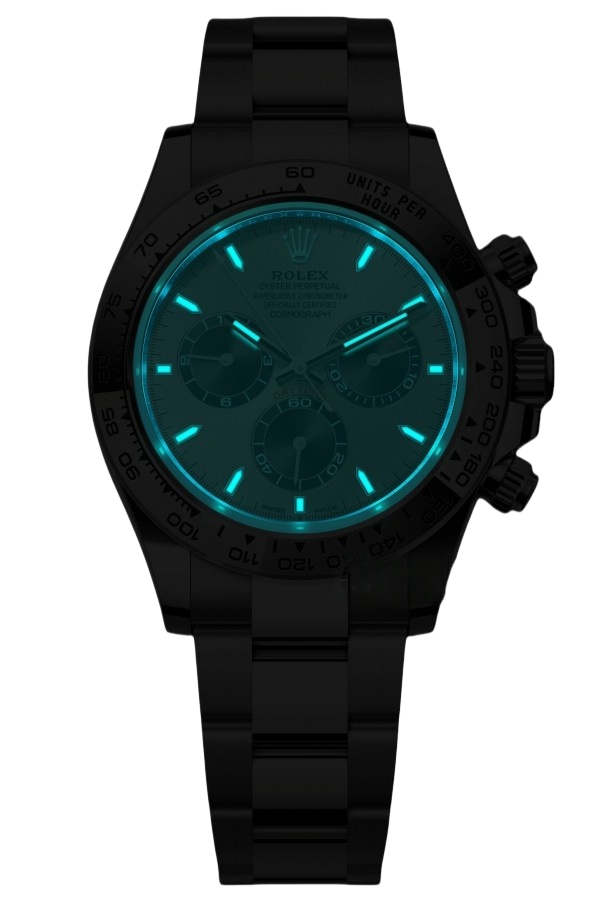 Rolex Daytona 40mm Super Clone Swiss Watch White Gold Oyster Bracelet Bright Black Dial Ref M126509-0003 4131 Swiss Movement