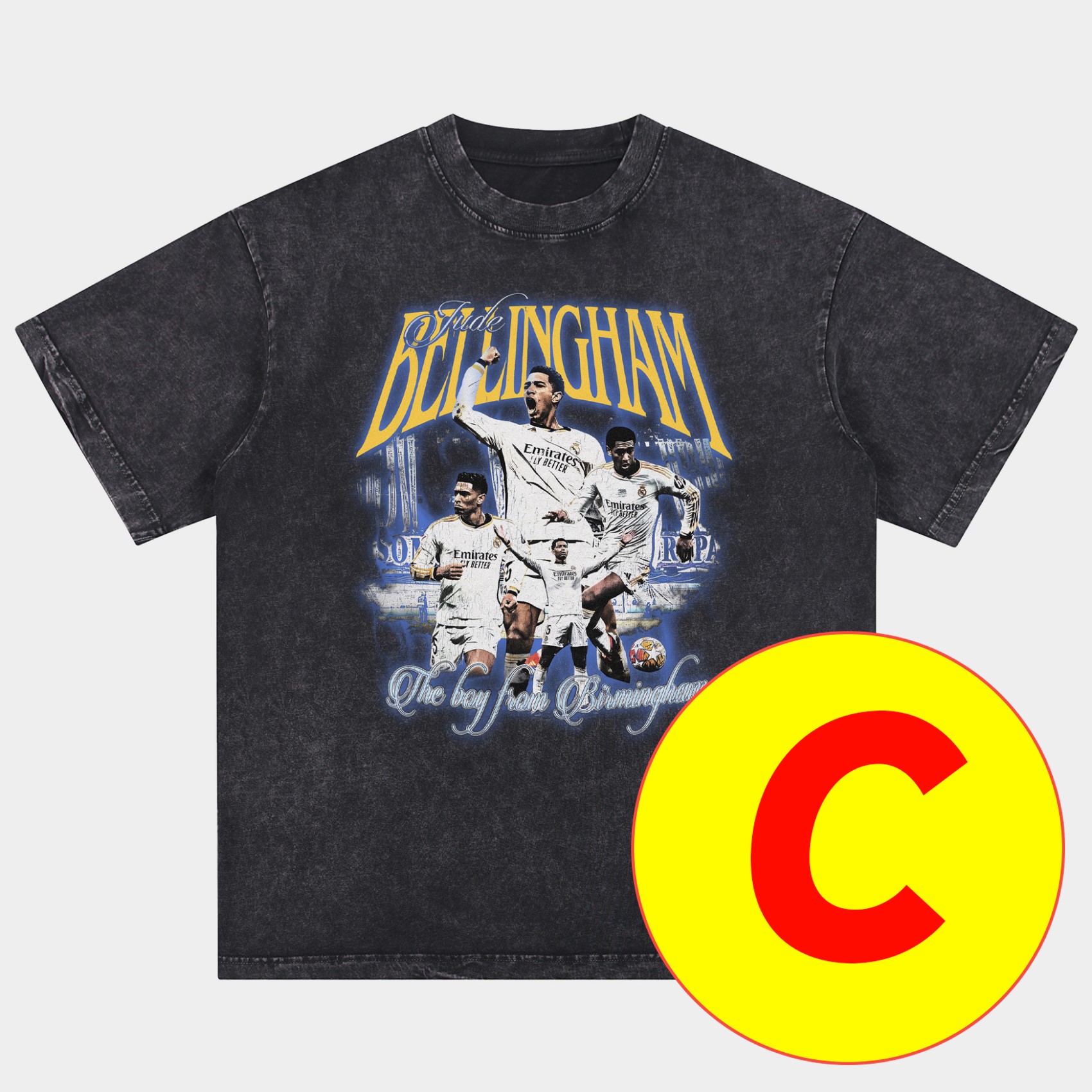 UltraTrikot-Bellingham Real Madrid England Oversized Washed T-Shirt