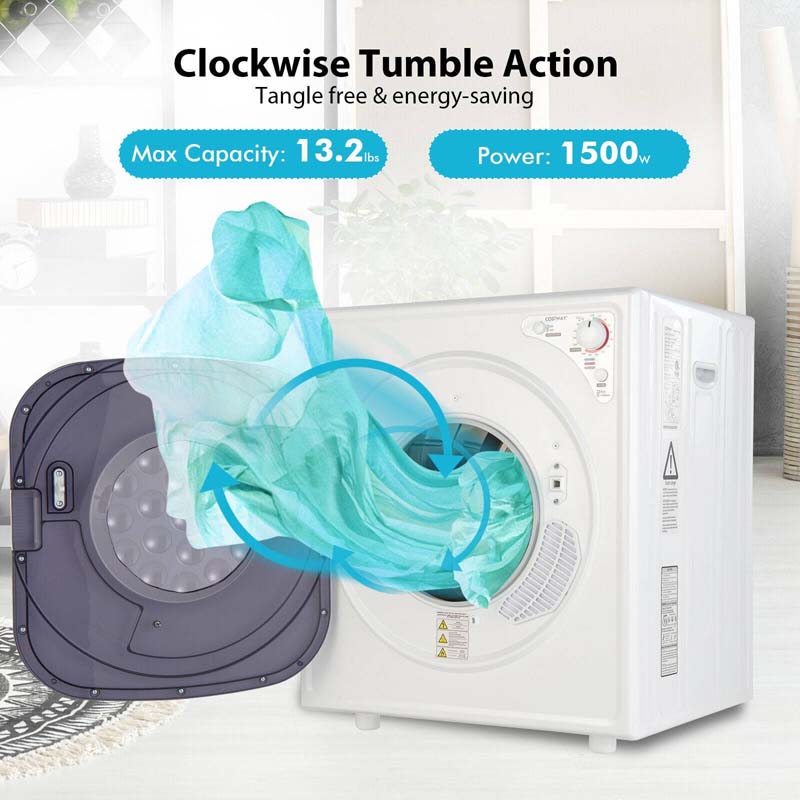 Eletriclife 1500W Compact Laundry Dryer with Touch Panel