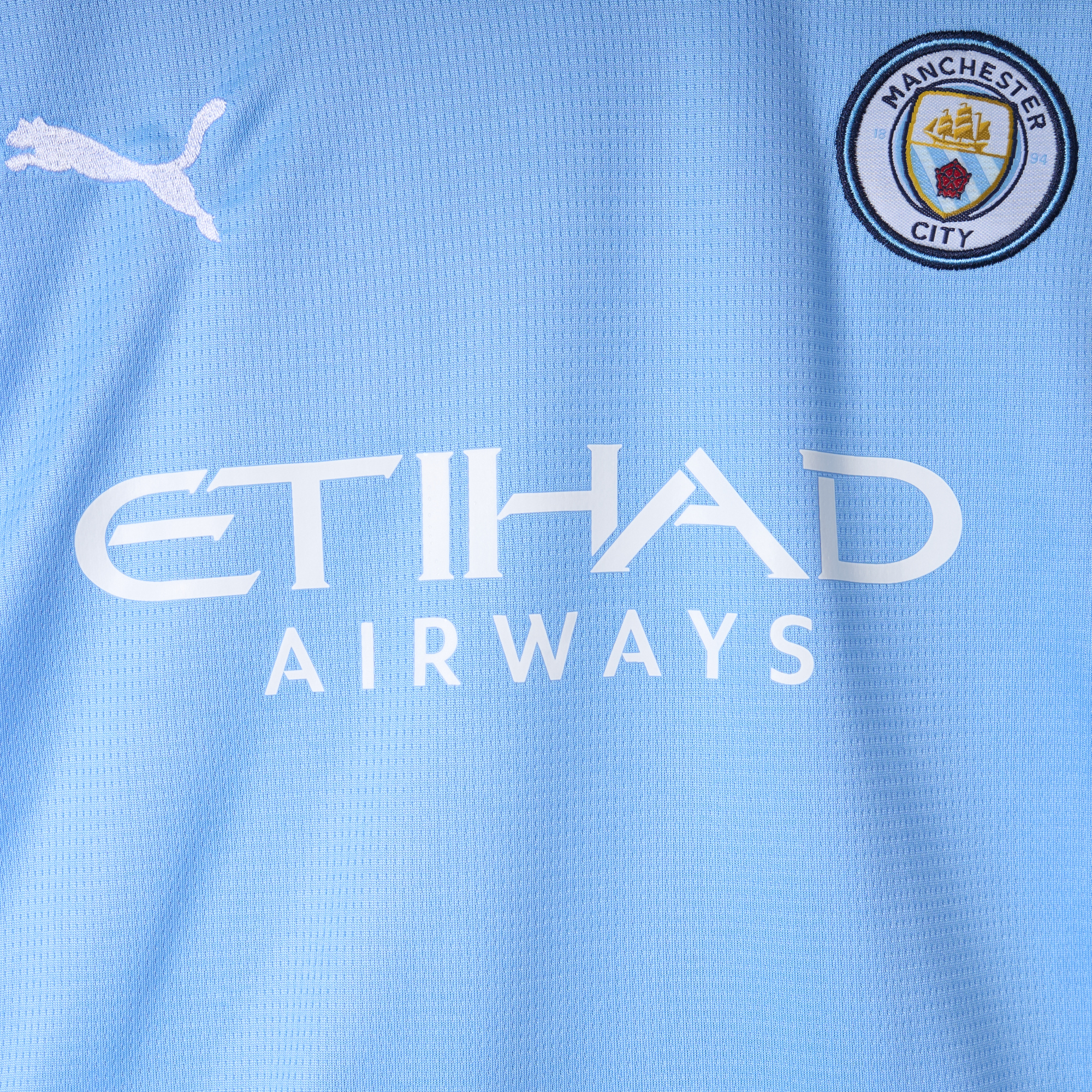 Higojerseys-Manchester City 24-25 Home Long Sleeve Kids Kit