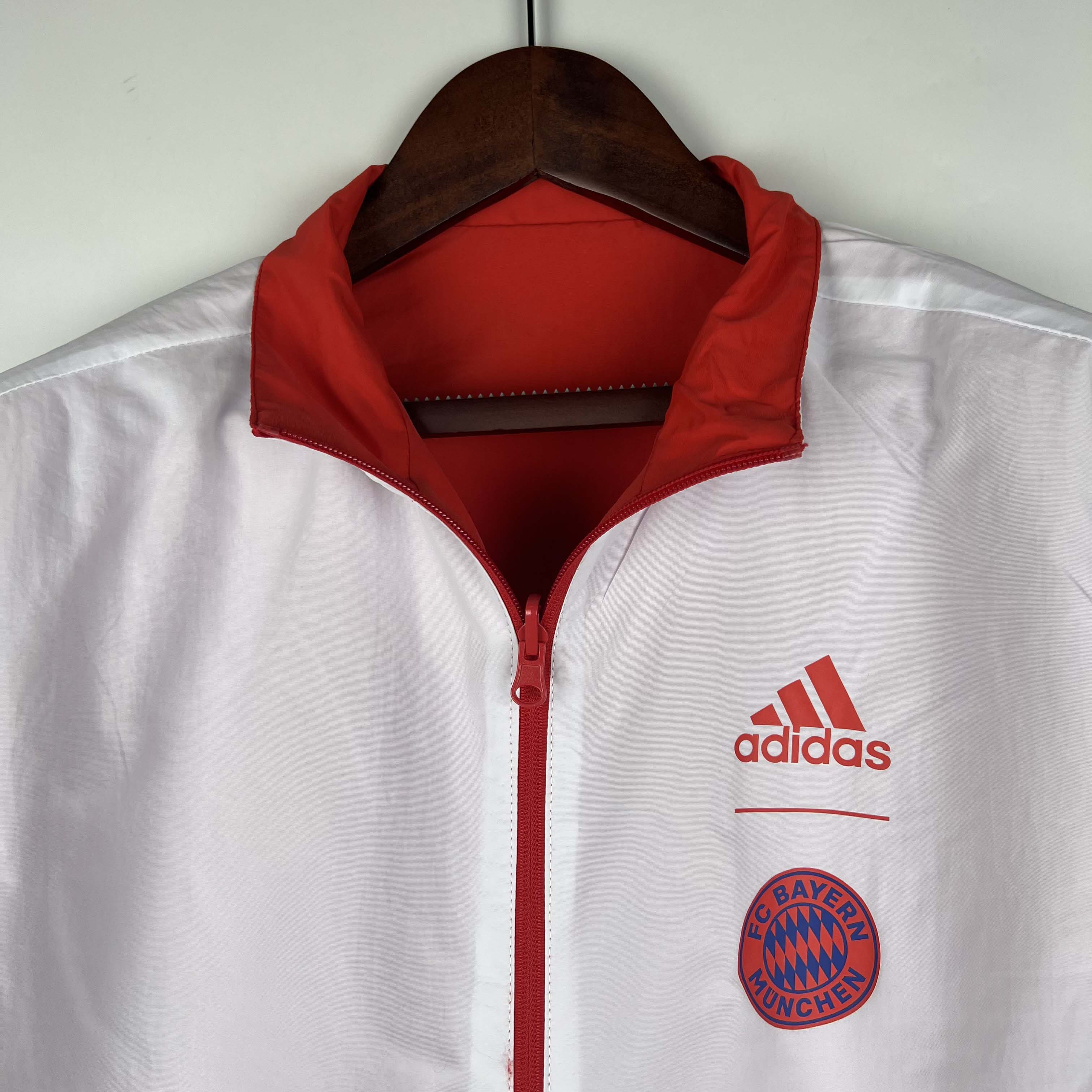 2023-2024 Bayern Munich Reversible Windbreaker (Red-white)Soccer Jersey 1:1 Thai Quality:football jersey mysite: unitedjerseyfootball 邓江浪:football
