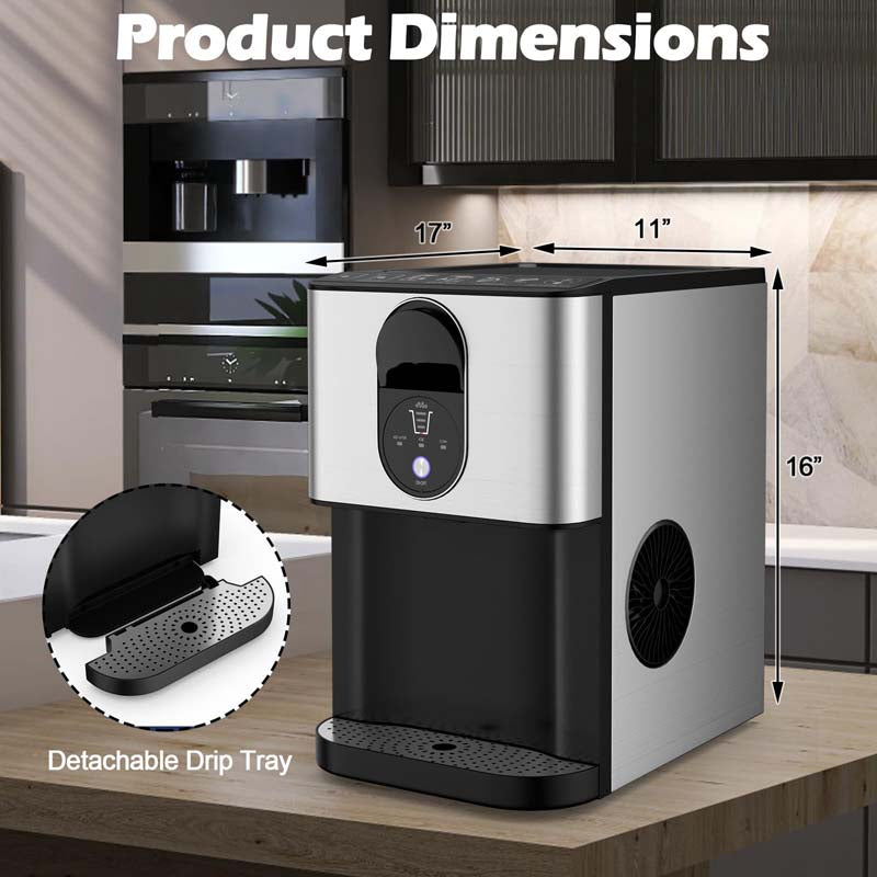 Eletriclife Self Dispensing Nugget Ice Maker Countertop with Soft Chewable Pellet Ice Cubes