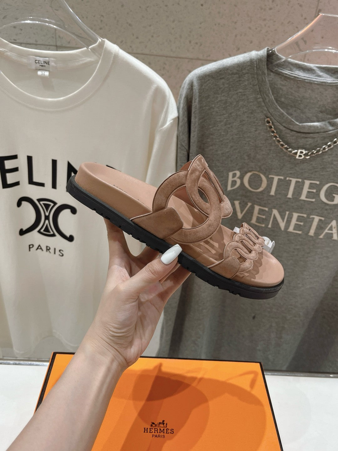 EXTRA SANDAL PASTEL PINK NUDE CALFSKIN、mysite、Cacoeks