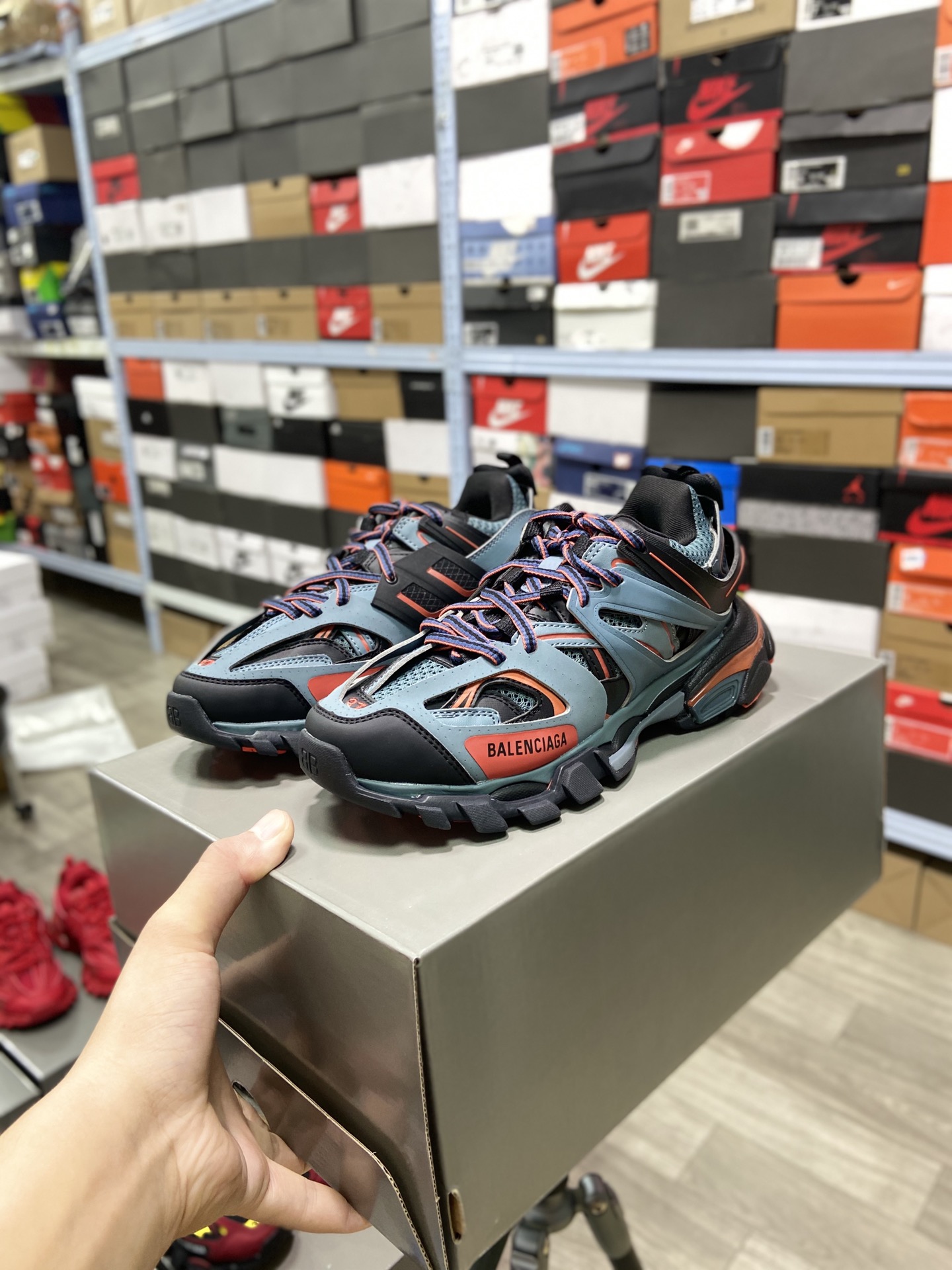 Balenciaga Track Trainer in Dark Grey Orange、mysite、Cacoeks