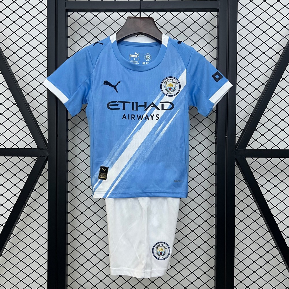 25/26 Manchester City Home Football Shirt Kids Size Suit-mysite Custom Football Kit- Nextkits