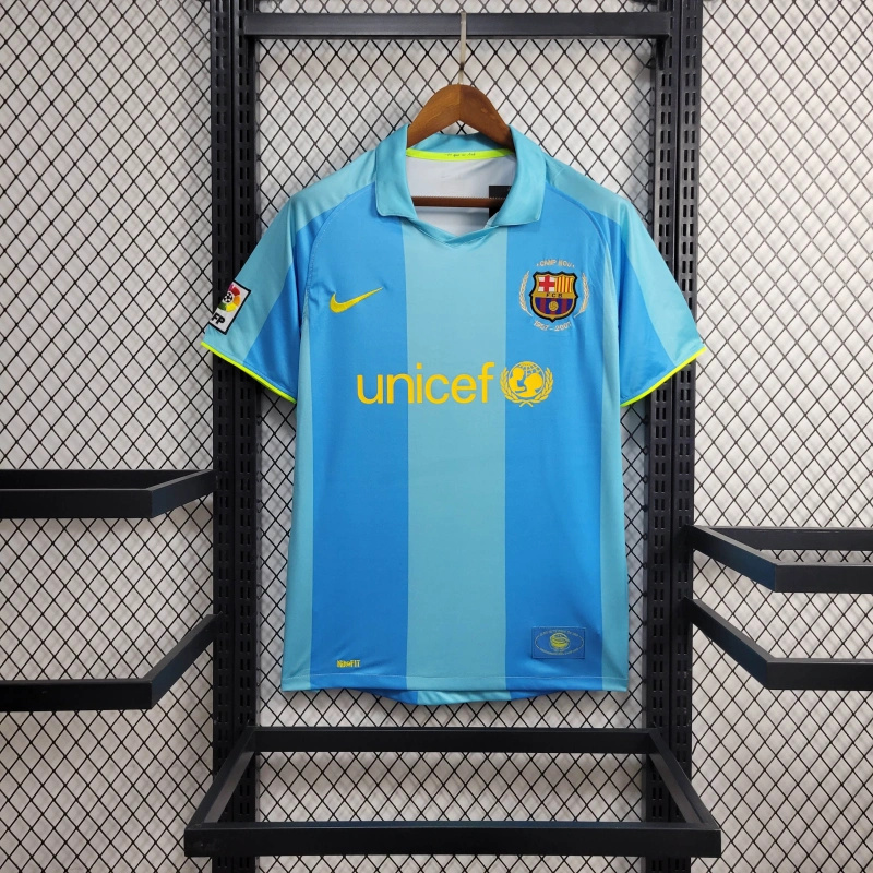 ManixJersey.com | Retro Barcelona 07-08 Away Stadium Jersey -Customize Name, Number and Patch | Worldwide Shipping