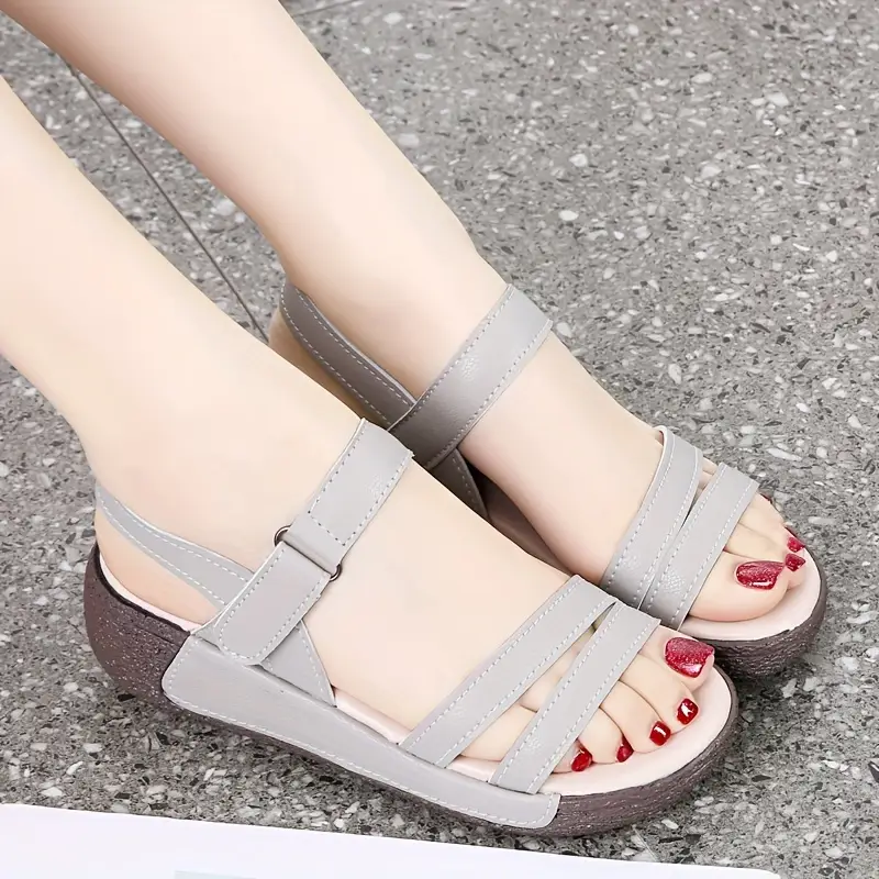 womens simple platform sandals casual open toe summer shoes comfortable ankle strap sandals 3