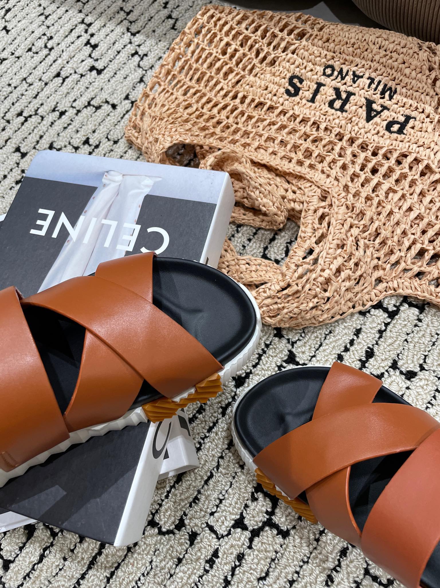 ELECTRIC SANDAL BLACK MIX CARAMEL CALFSKIN、mysite、Cacoeks