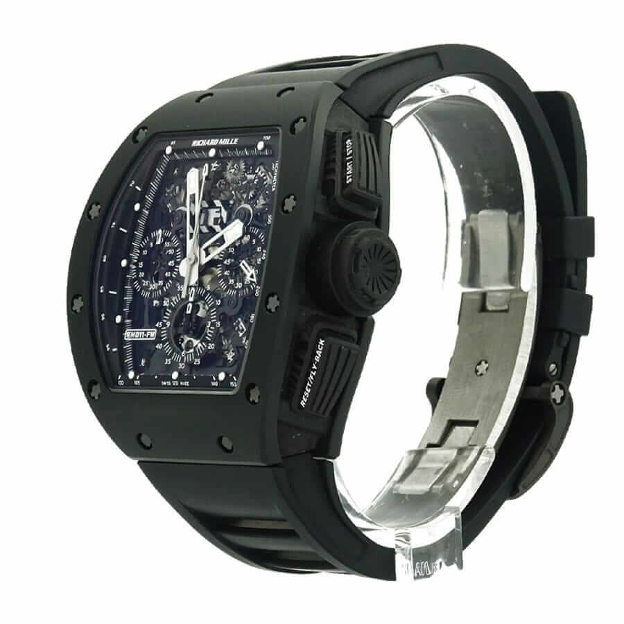richard mille rm011 fm black phantom carbon fiber skeleton dial 1