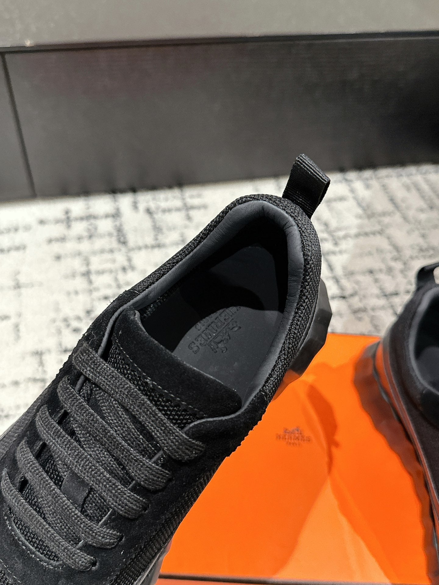 BOUNCING SNEAKER IN BLACK CALFSKIN AND FABRIC、mysite、Cacoeks