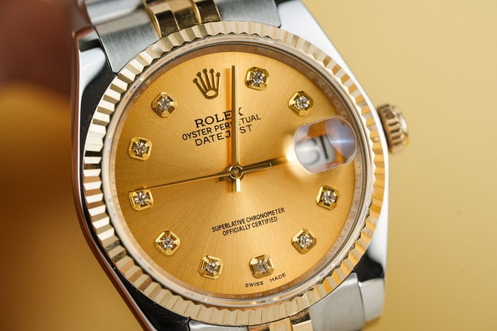 Đồng Hồ Rolex Nam Rep 11 DateJust 126233 Mặt Số Vàng Champagne Bọc Vàng Thật 36mm (2)