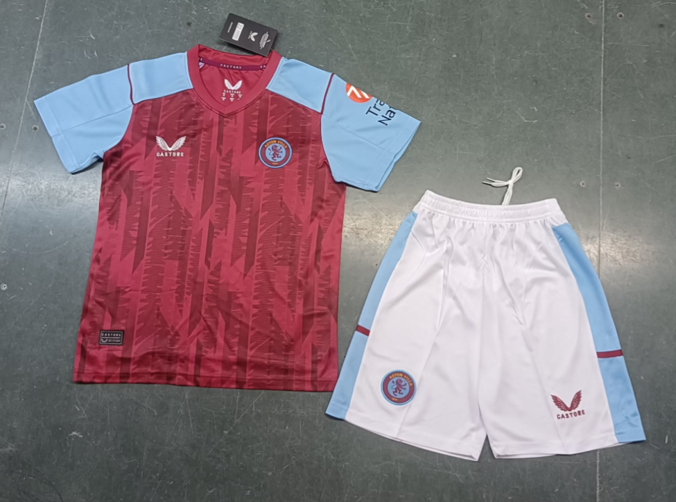 23/24 Aston Villa Home Football Shirt Kids Size Suit-mysite Custom Football Kit- Nextkits