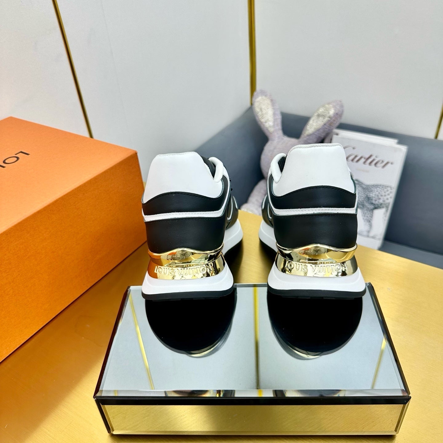 NEO RUN AWAY SNEAKER IN BLACK MIX WHITE CALFSKIN、mysite、Cacoeks