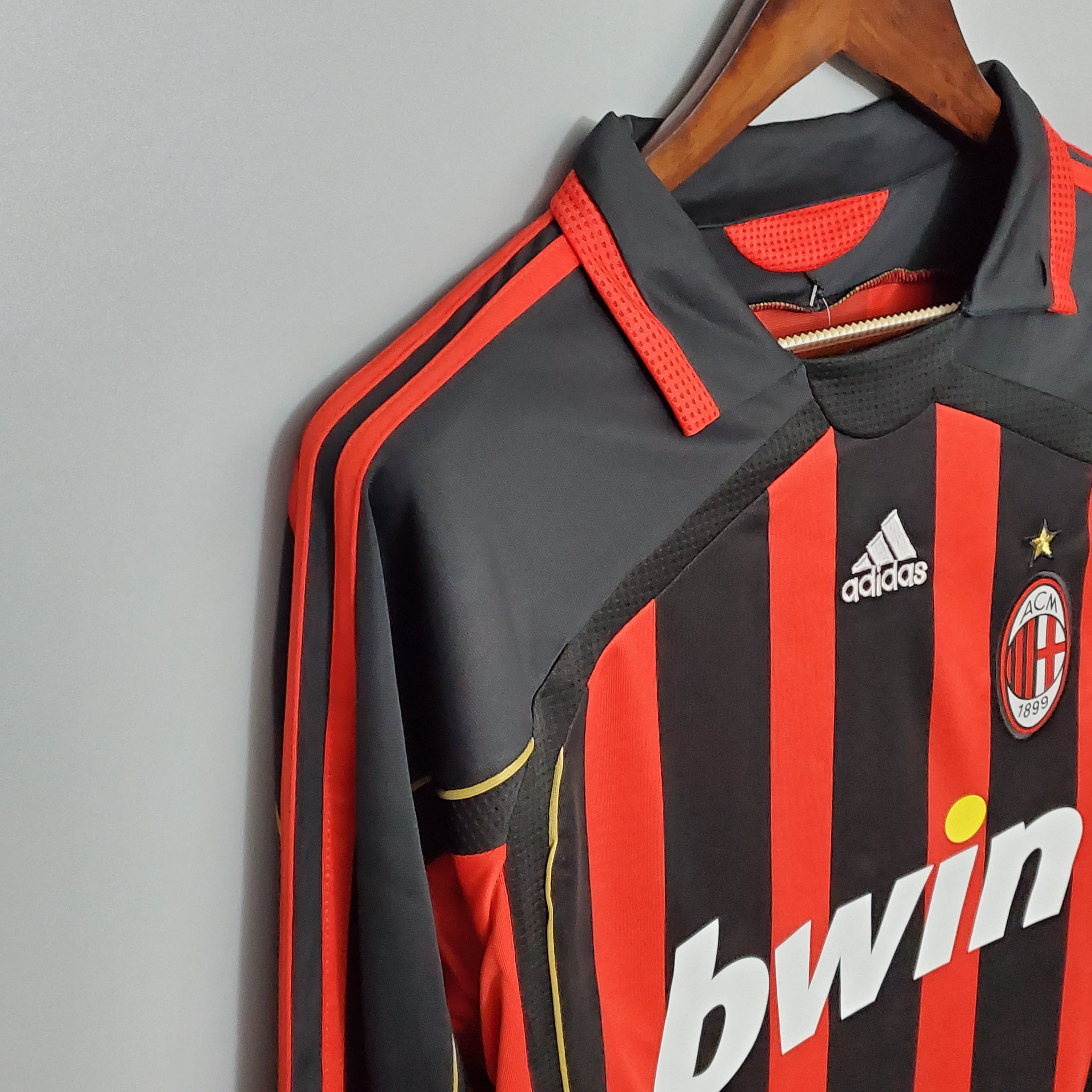 2006/2007 Retro Long Sleeve AC Milan Home Football Shirt 1:1 Thai Quality:football jersey mysite: unitedjerseyfootball 邓江浪:football