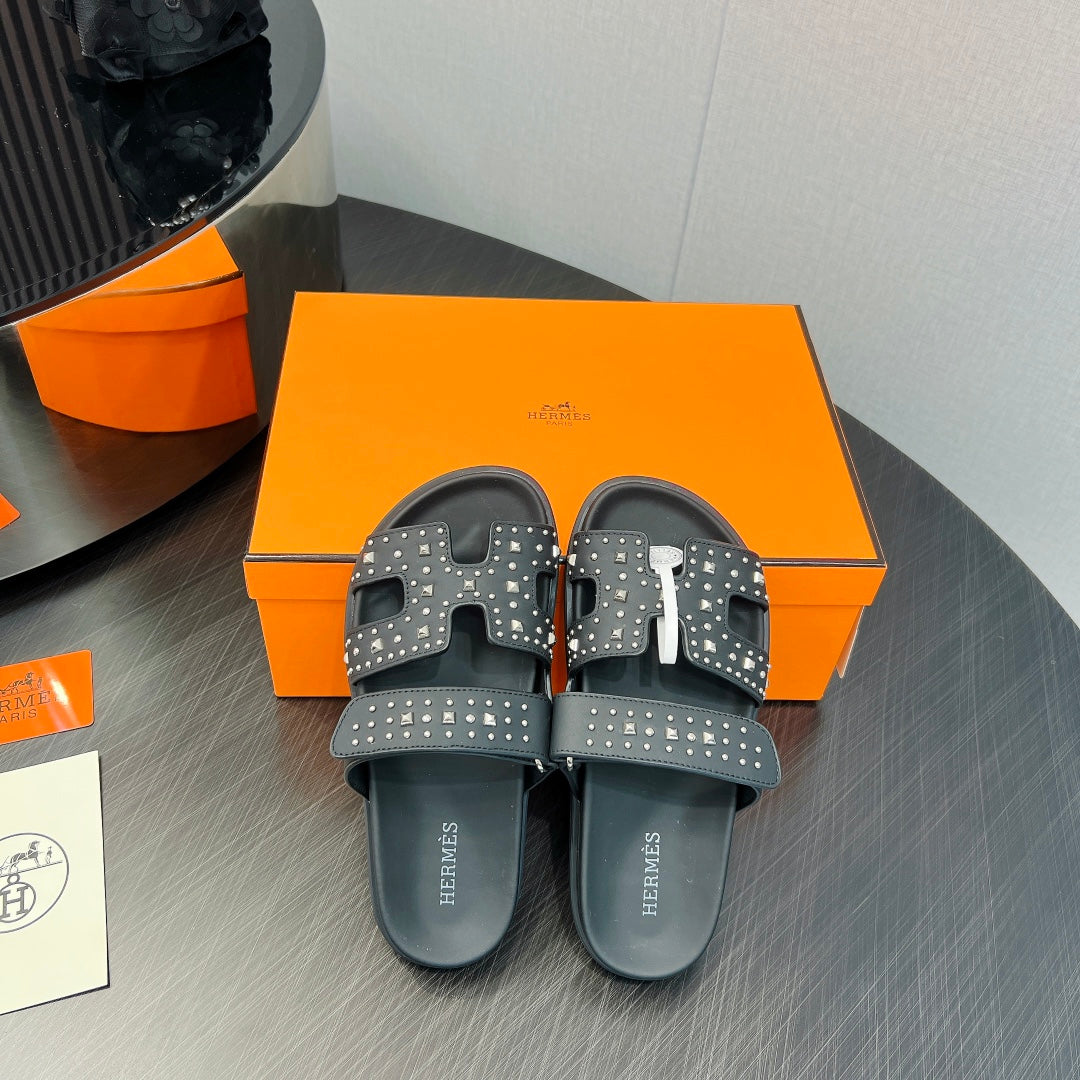 CHYPRE SANDAL BLACK CALFSKIN SPECIAL、mysite、Cacoeks