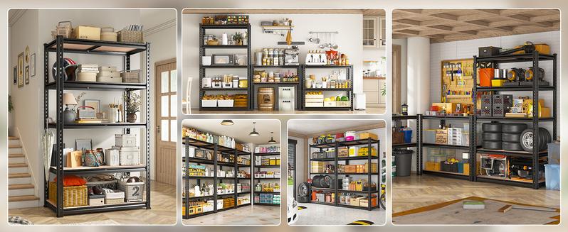 Product Introduction of 【Springtok】Raybee Furniture Garage Shelves 5 Tier Metal Storage Shelving Unit Adjustable Garage Storage Shelf for Craft Warehouse Pantry Basement 3