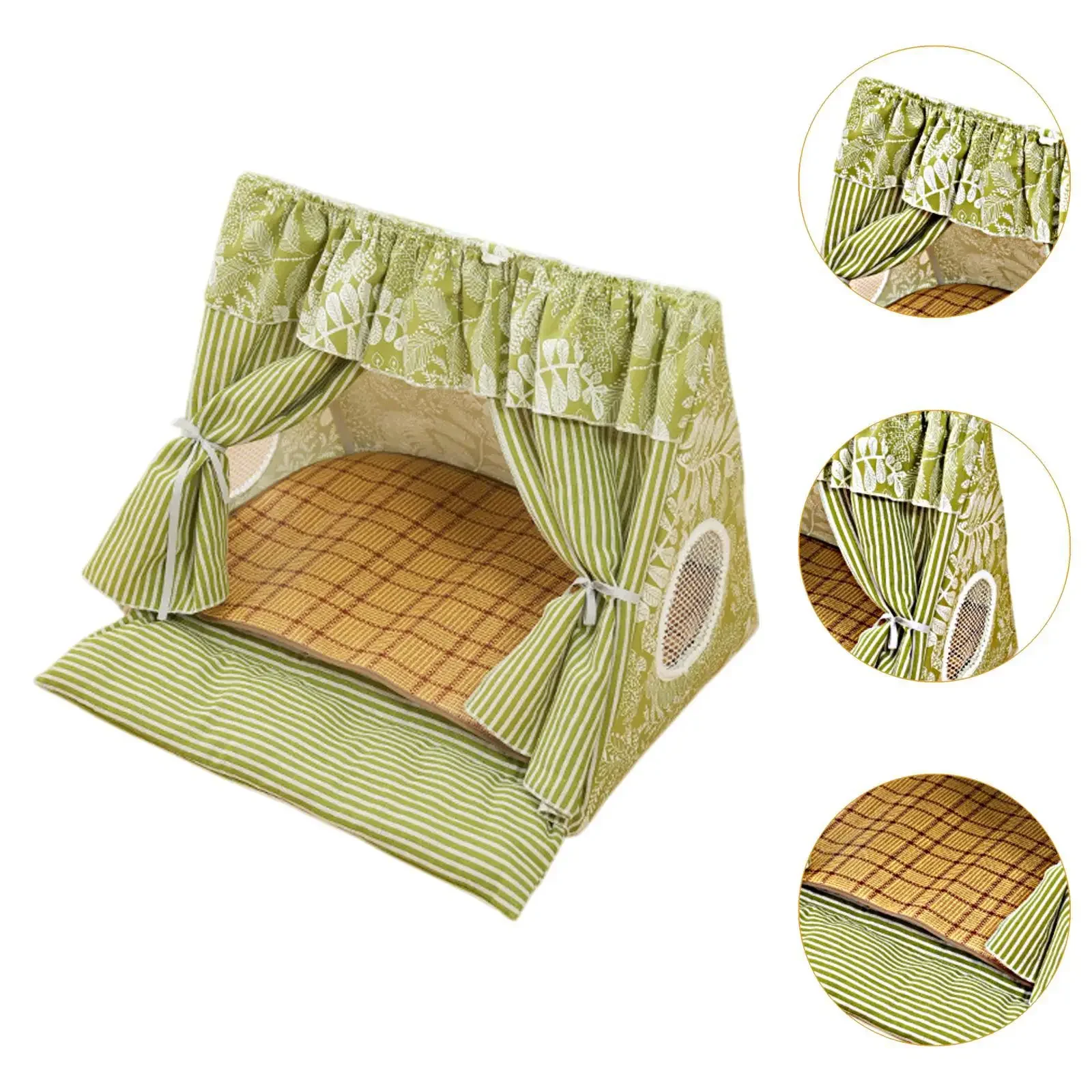 Cat Tent House Dog Tent Summer Cave Cute Nest, Washable Breathable Window Cat Bed Teepee for Cats Kitten