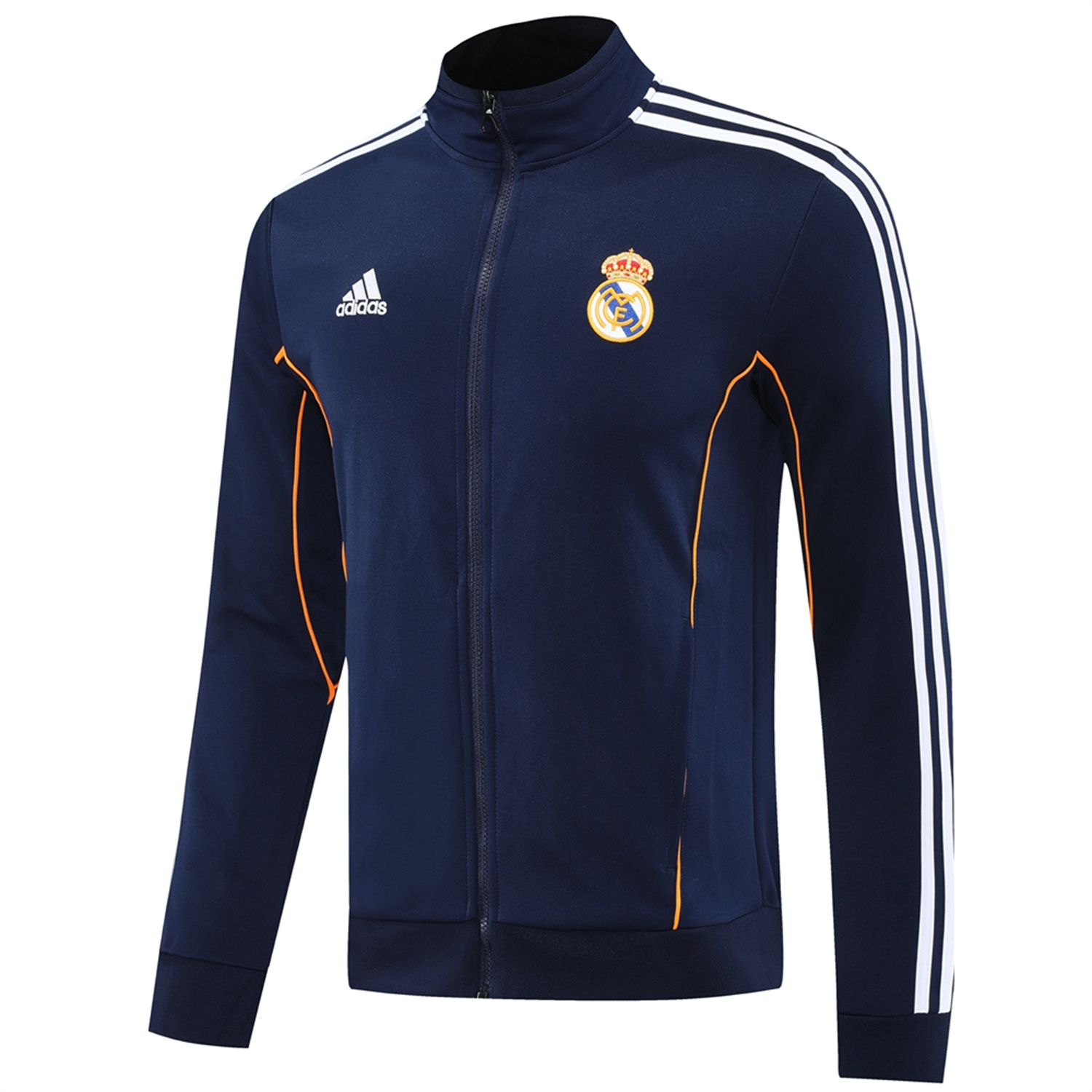 UltraTrikot-Real Madrid 25-26 Jacket Training Tracksuit - Royal Blue Jackets & Pants with Orange Lines