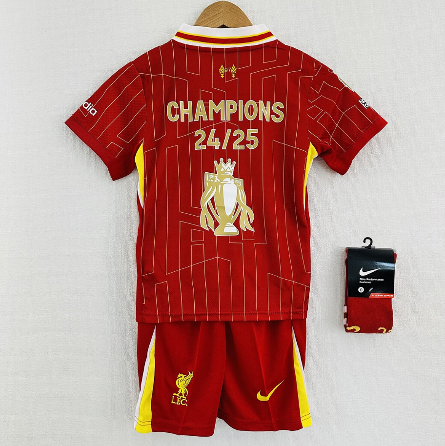 24/25 Liverpool Champions Home Soccer Jersey Kids Size Suit Children’s Liverpool shirts-mysite Custom Football Kit- Nextkits