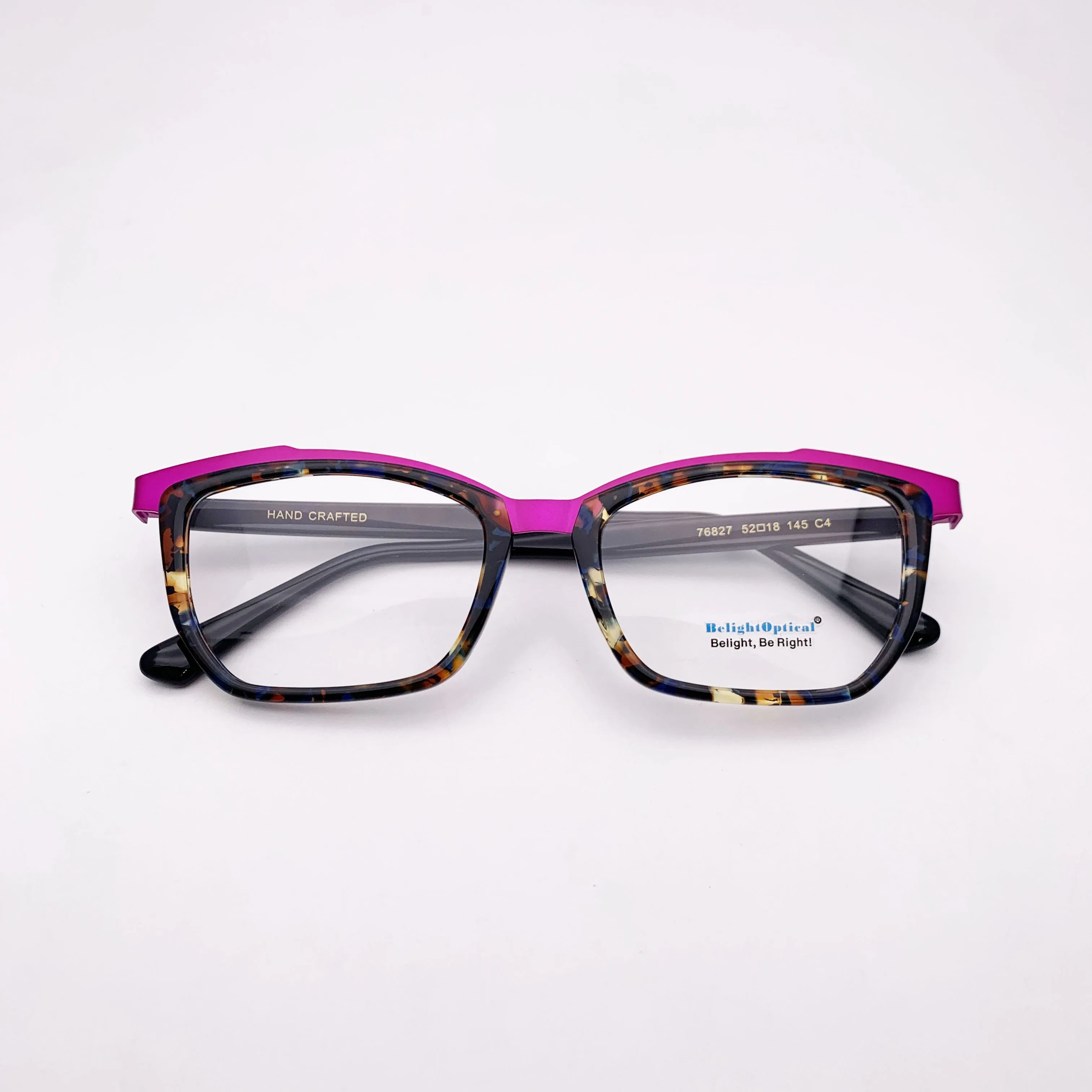 Fancy Colorful Vintage Metal with Aceate Cat Eye Shape Optical Glasses Spectacle Frame Prescritpion Lens Women Style 76813