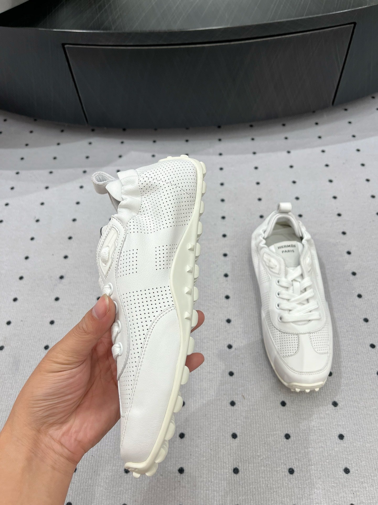 TRAIL SNEAKER IN WHITE CALFSKIN、mysite、Cacoeks