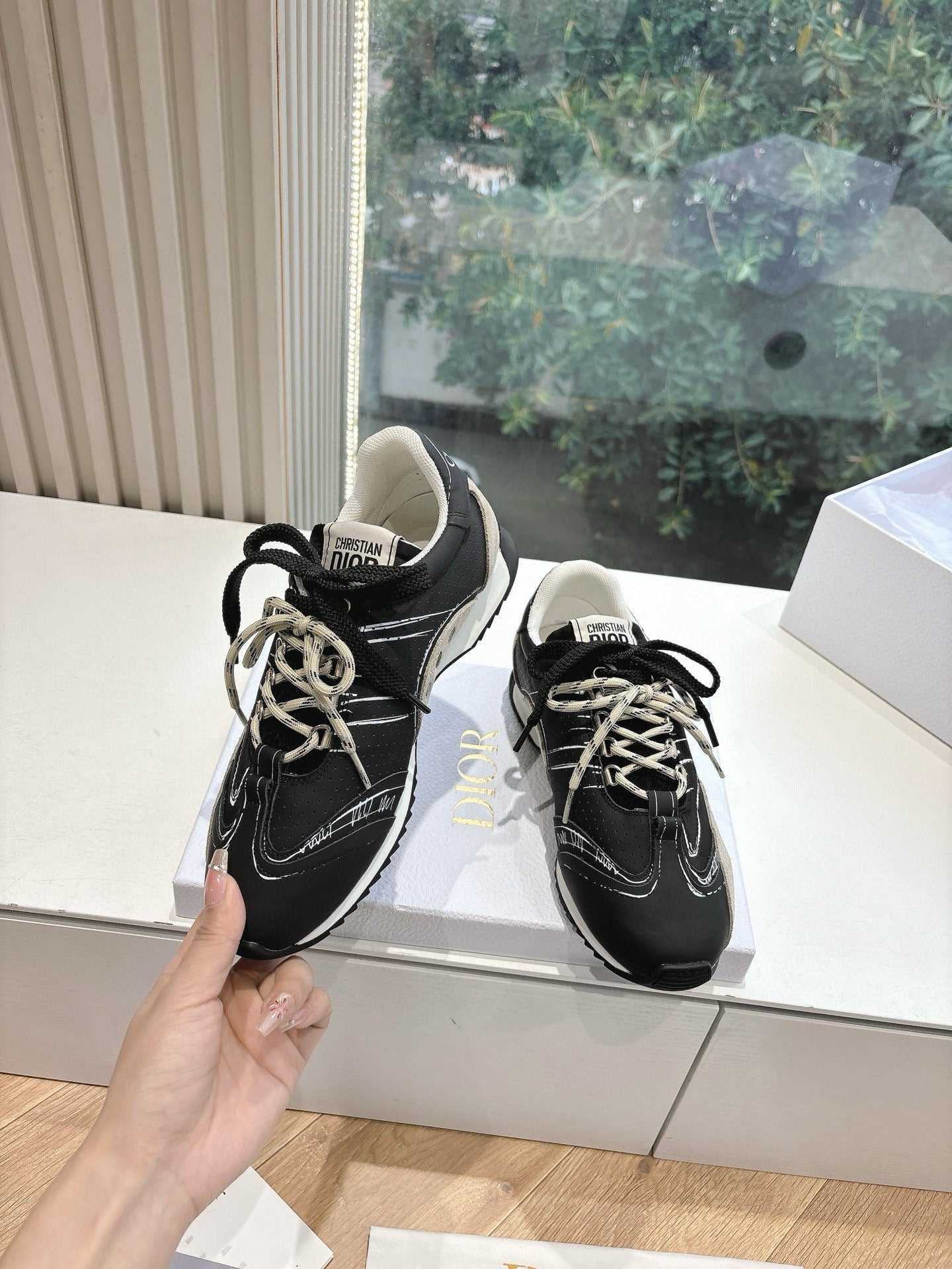 DIOR B30 SNEAKERS IN BLACK AND BEIGE SUEDE、mysite、Cacoeks