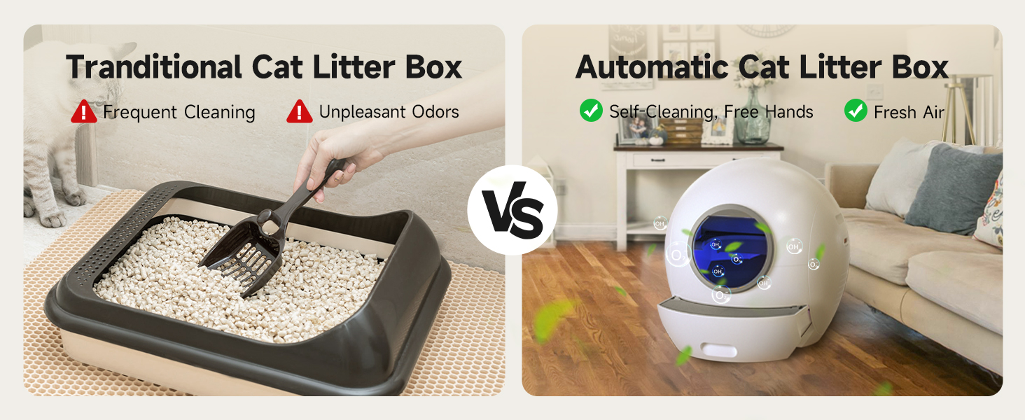automatic cat litter box self cleaning