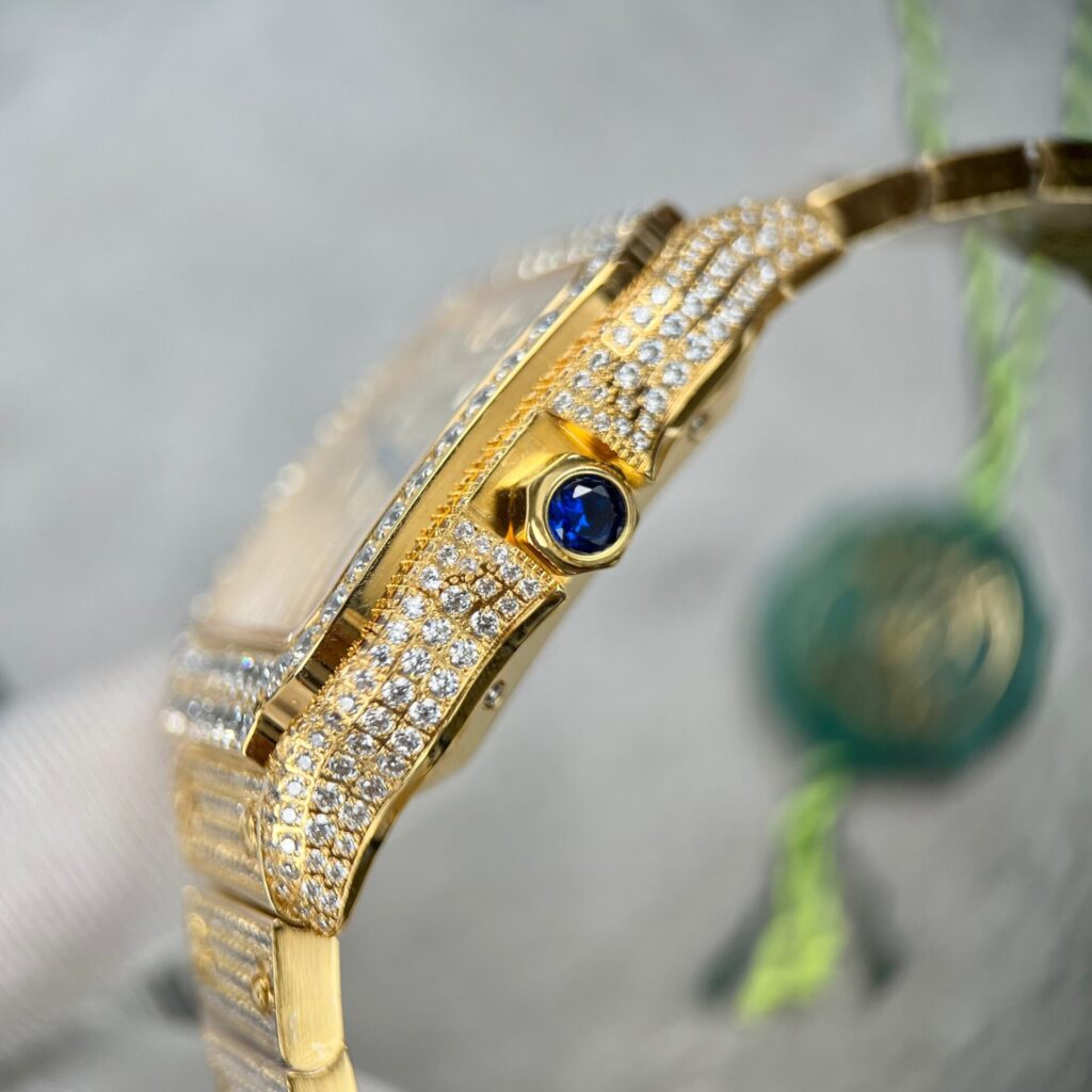 Đồng Hồ Cartier Santos Replica 11 Đính Đá Nhà Máy BV (1)