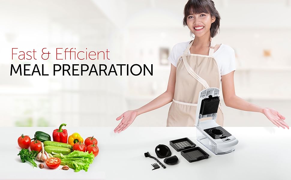 Fullstar vegetable chopper with kitchen gadgets and cleaning tools