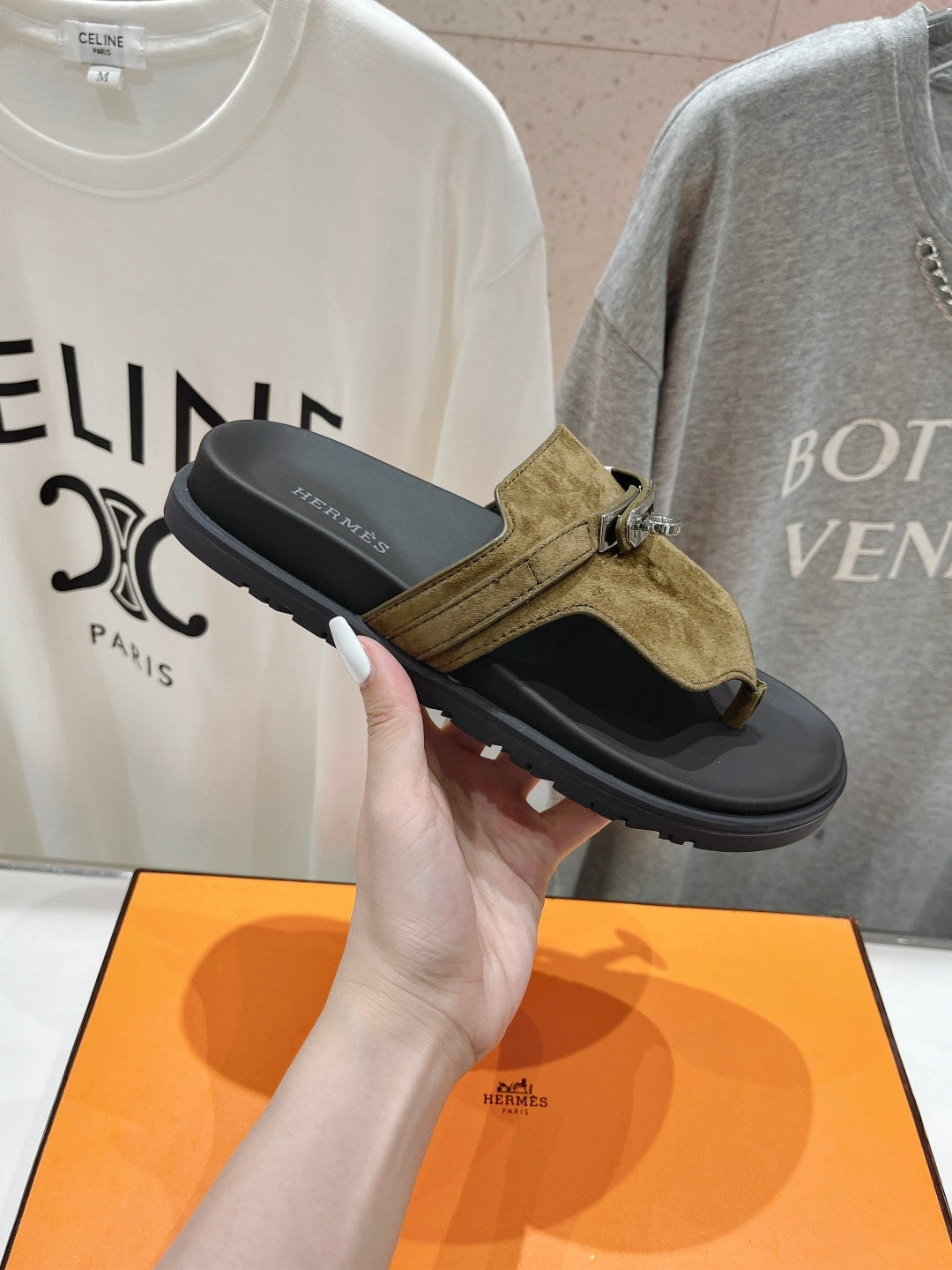 EMPIRE SANDAL BLACK MIX ARMY GREEN SUEDE、mysite、Cacoeks
