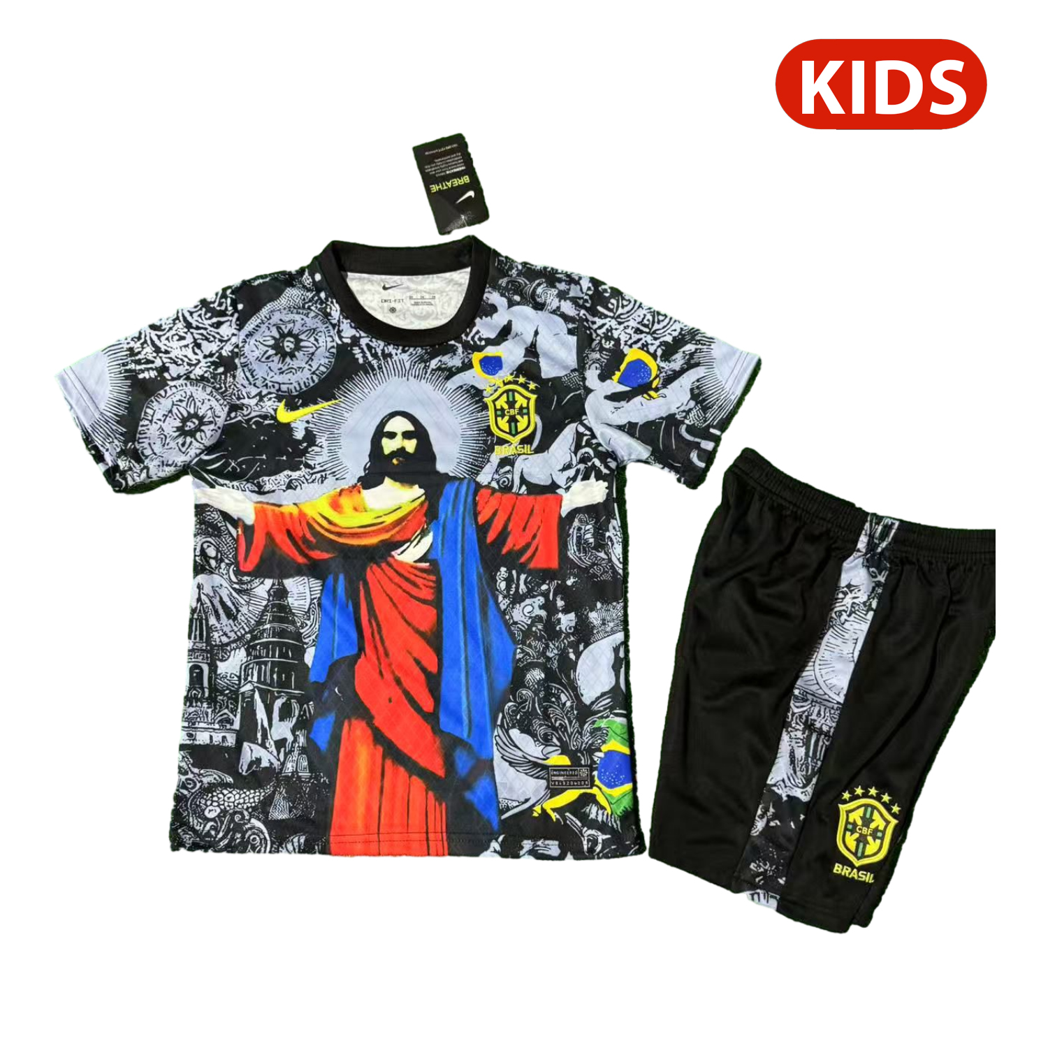 UltraTrikot-Brazil 25-26 Red Jesus Grey Special Kids Kit
