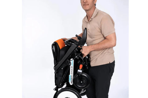 Move Lite Folding Power Wheelchair with lightweight aluminum frame for easy portability and durability.