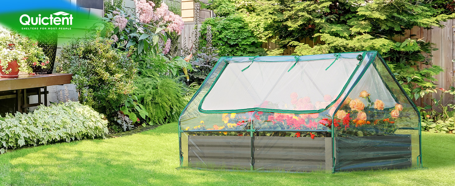 raised garden bed with cover