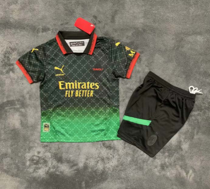 2024/2025 AC Milan Fourth Away Black Soccer Jersey 1:1 Thai Quality Kids Size:football jersey mysite: unitedjerseyfootball 邓江浪:football