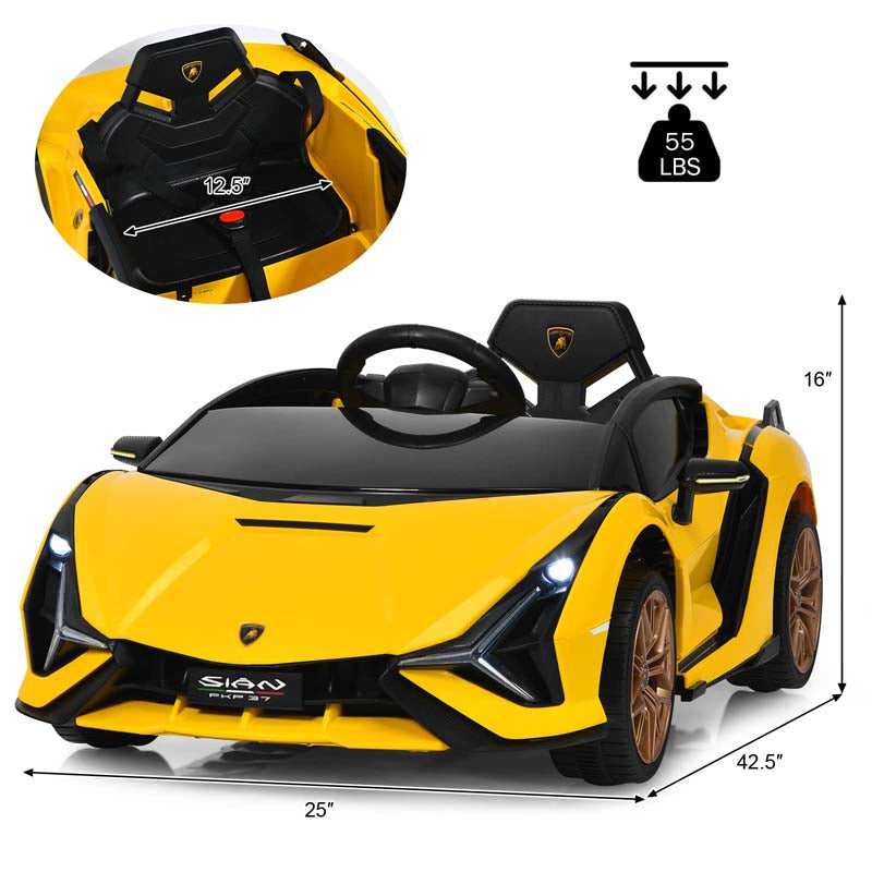 Eletriclife 12V Licensed Lamborghini Sian FKP 37 Kids Ride On Car