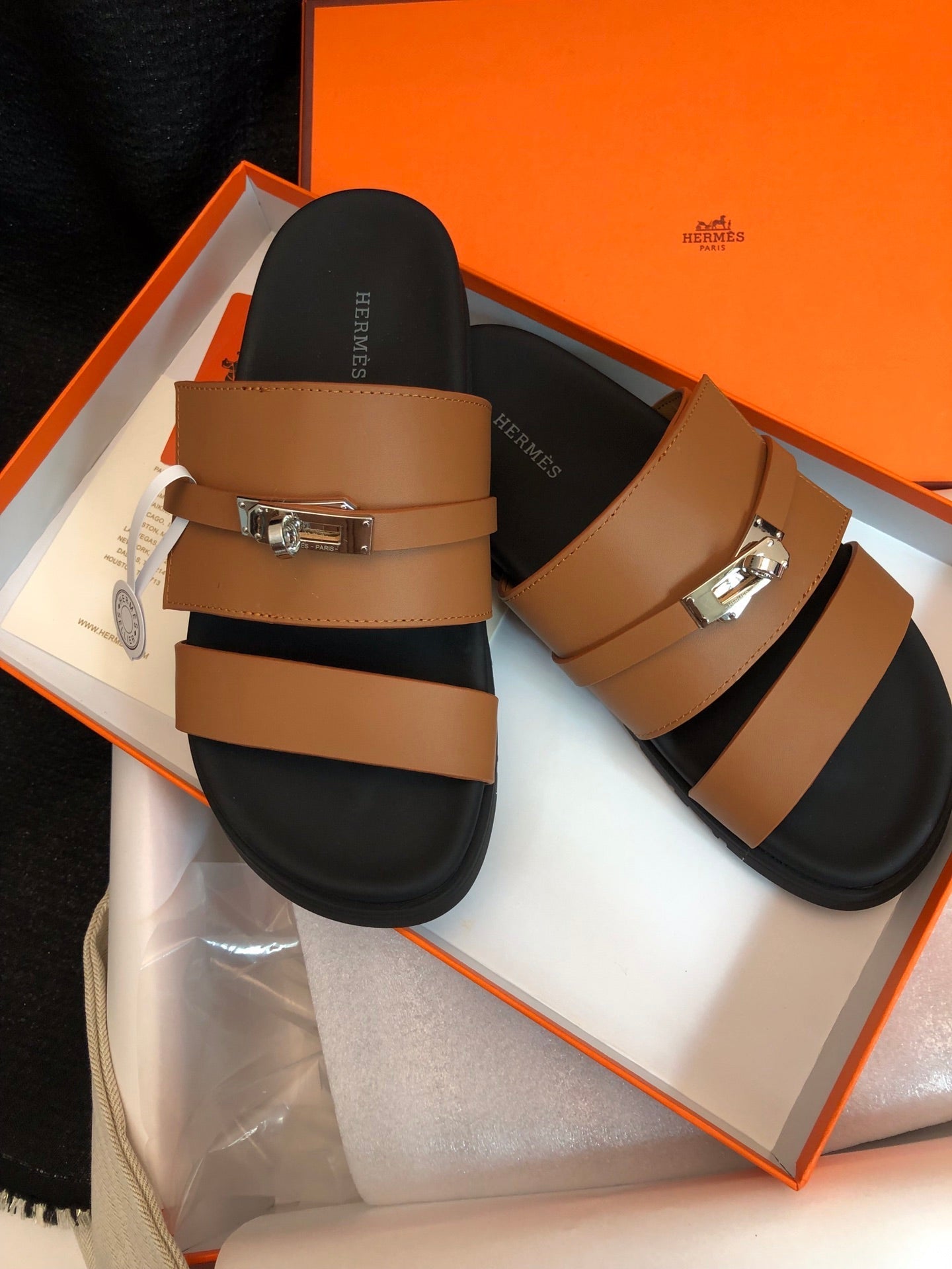 GABRIEL SANDAL MULE IN BRONZE BROWN CALFSKIN、mysite、Cacoeks