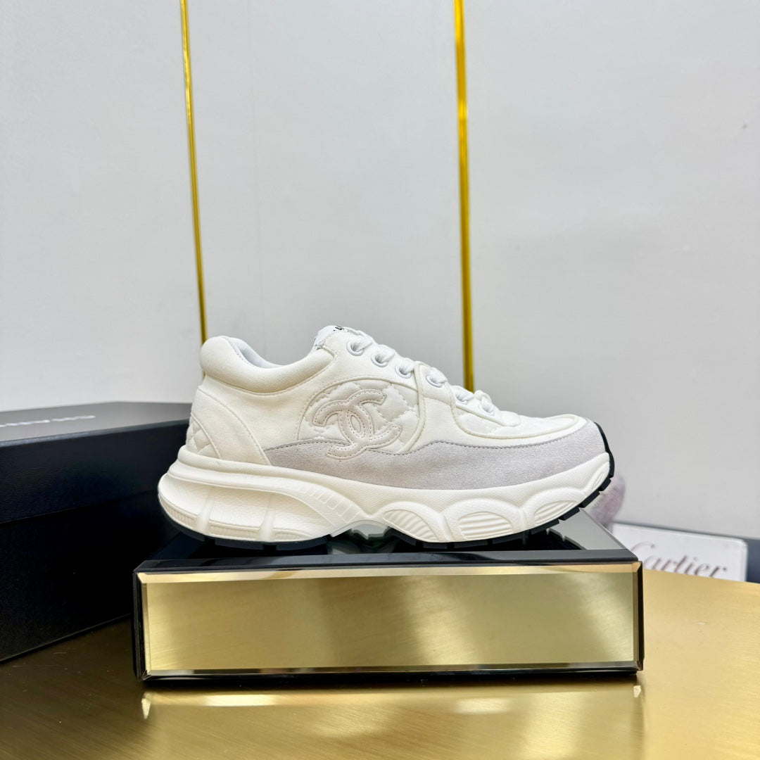 DAD SNEAKER IN WHITE LAMBSKIN AND SUEDE、mysite、Cacoeks