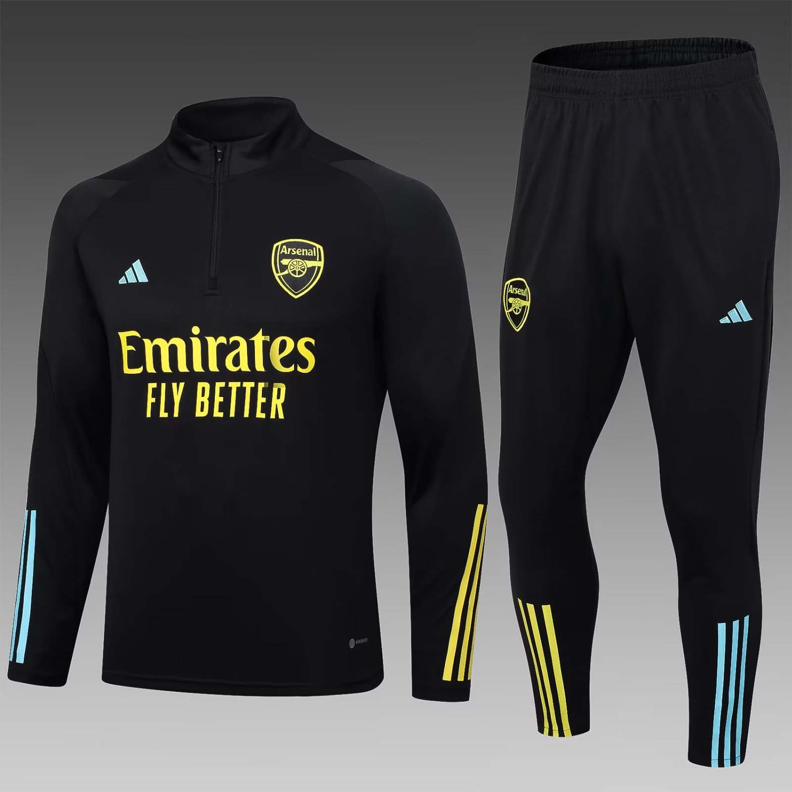 2023/2024 Arsenal Half-Pull Training Suit black Football Shirt 1:1 Thai Quality Set:football jersey mysite: unitedjerseyfootball 邓江浪:football