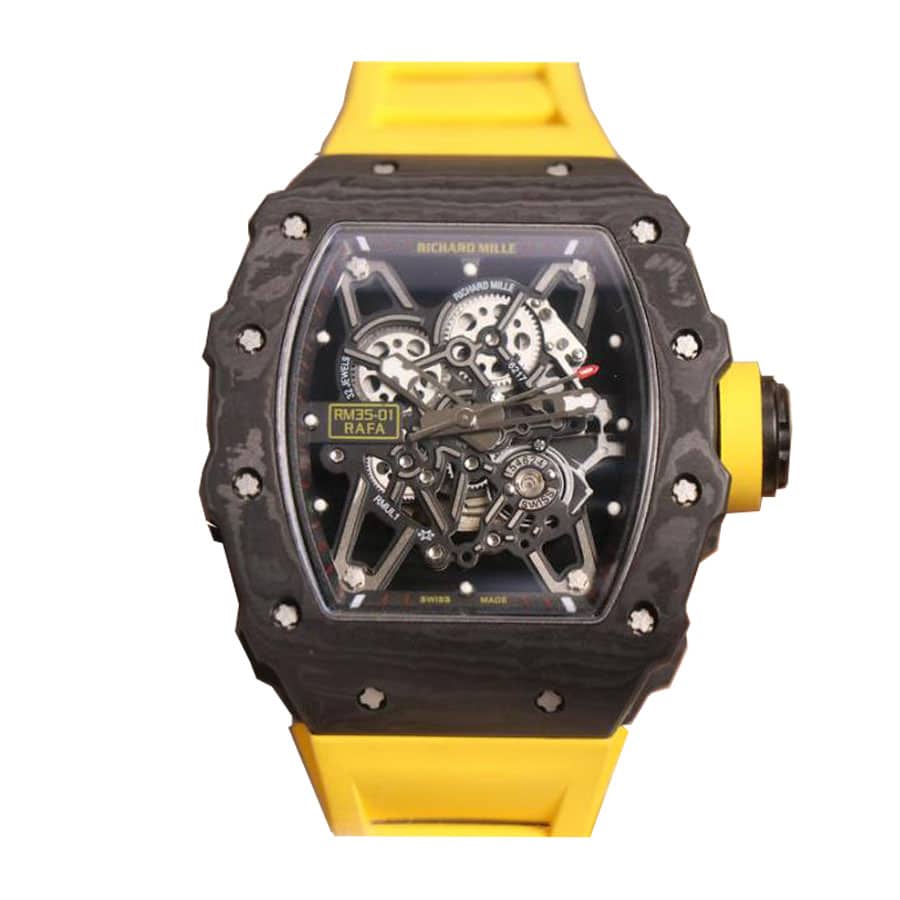 richard mille rm35 01 rafa kv v2 carbon skeleton dial replica