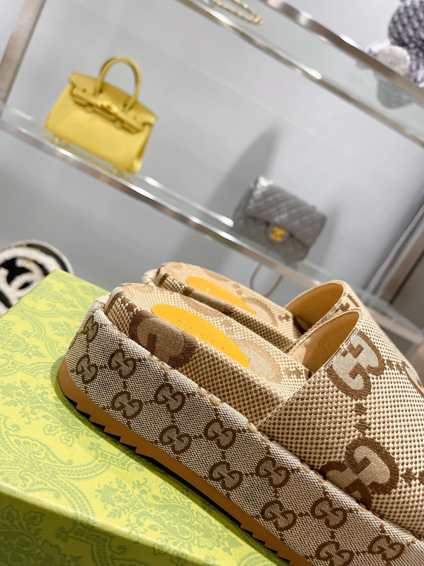 LV MONOGRAM THICK PLATFORM SANDALS IN BEIGE CANVAS、mysite、Cacoeks