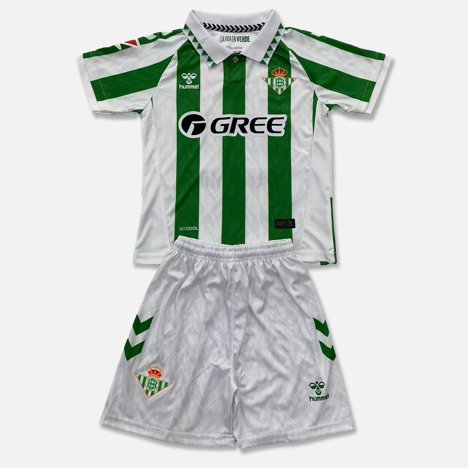 foot-Real Betis 24-25 Home Stadium Kids Kit With New Sponsor