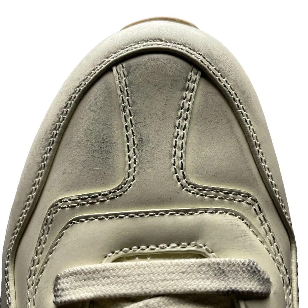 Gucci Rhython Distressed Leather Sneaker Ivory、mysite、Cacoeks