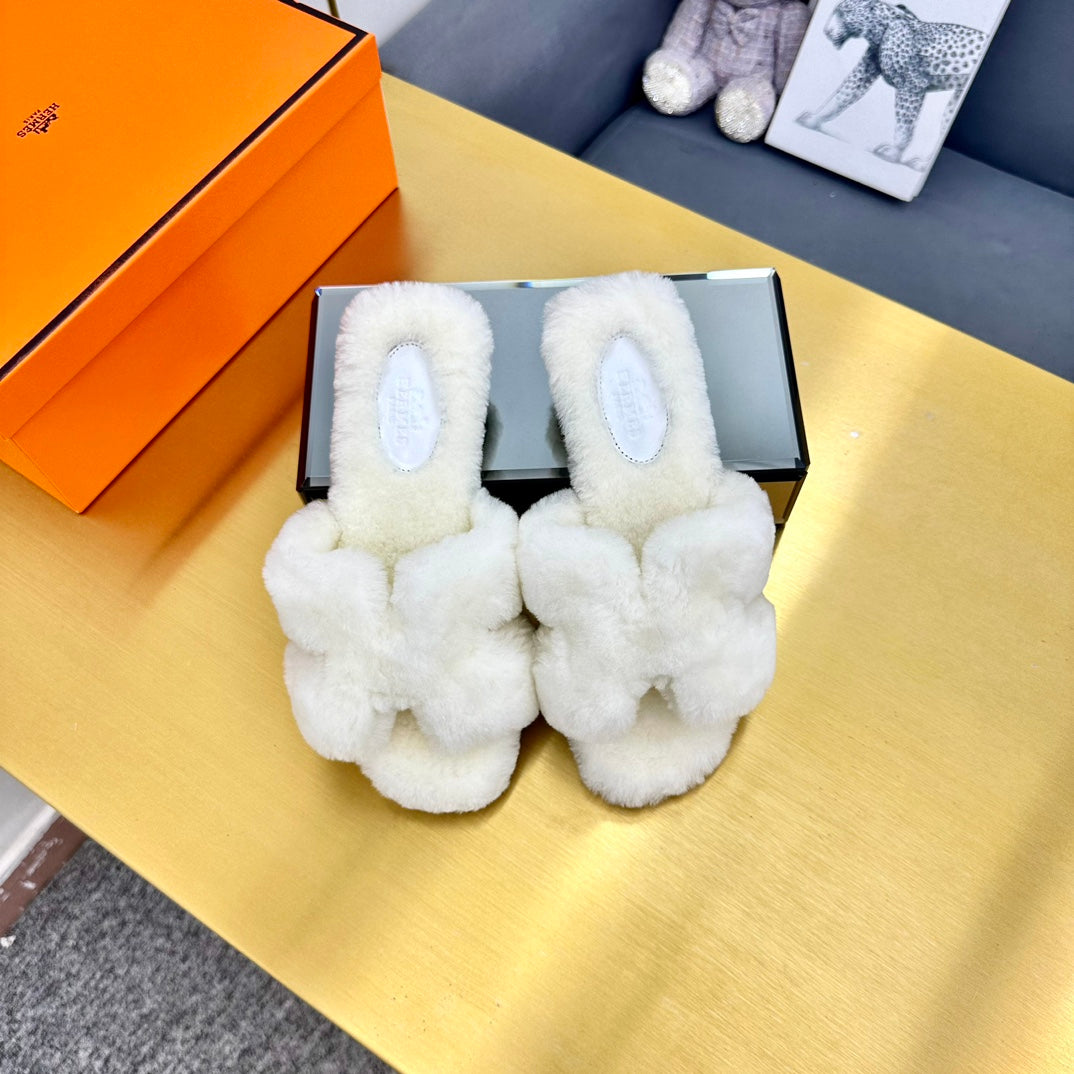 0RAN SHEARLING SANDALS WHITE、mysite、Cacoeks